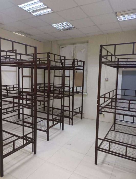 Трёхэтажная кровать  Темир трёхярусная кровать уч каватли крават