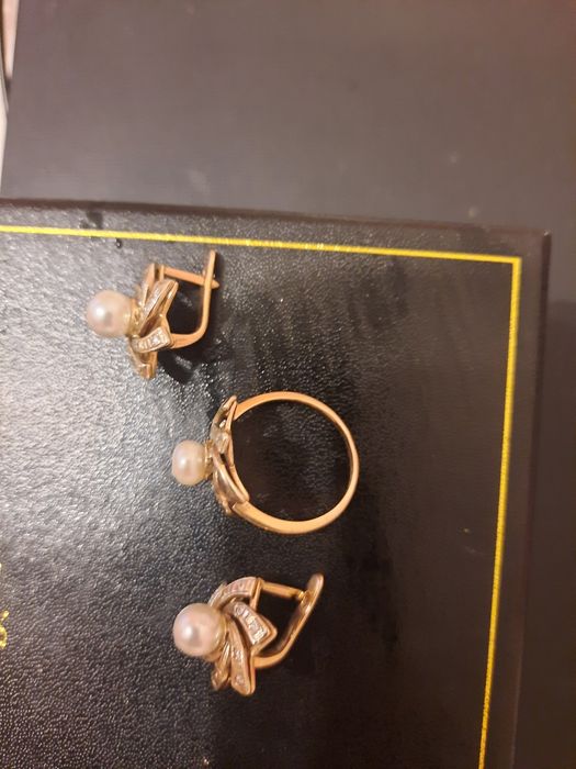 Продам серьги и кольцо 17р. С жемчугом
