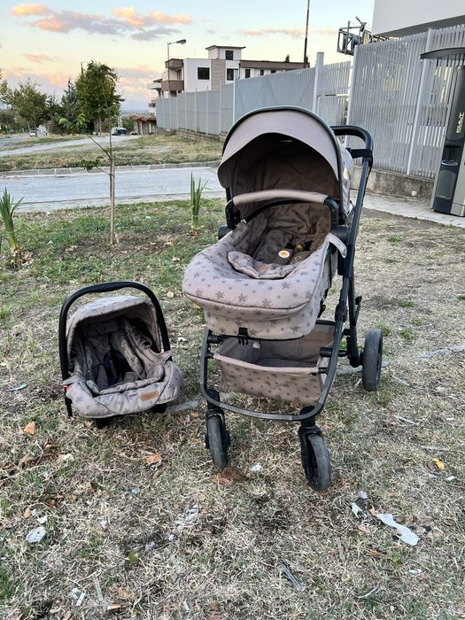 Бебешка количка комбинирана Чиполино кошче за новородено 3 в 1