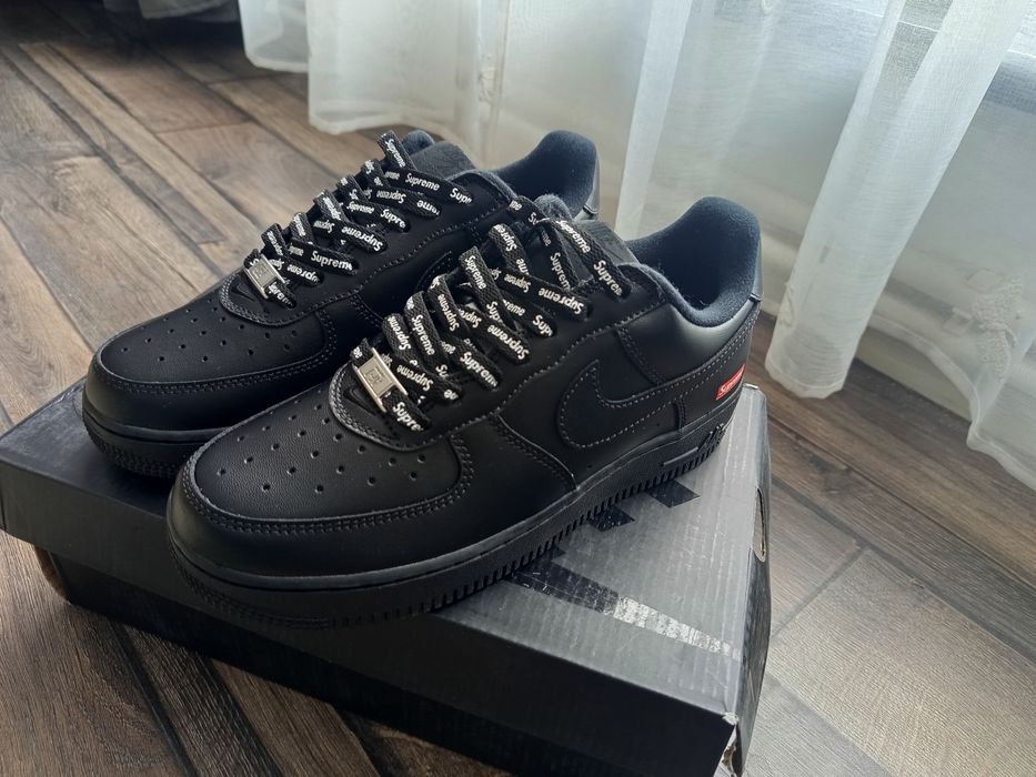 Nike Air Force 1 x Supreme Black - Mărimea 38 - Nou în Cutie