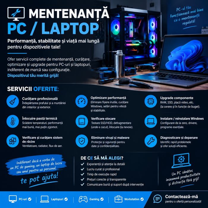 Mentenanță PC/LAPTOP