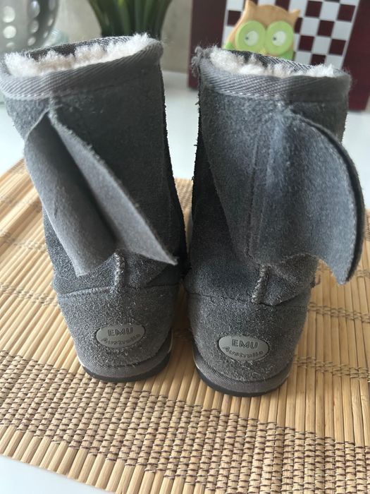 Cizme copii 27 Emu Australia, piele/lana naturala