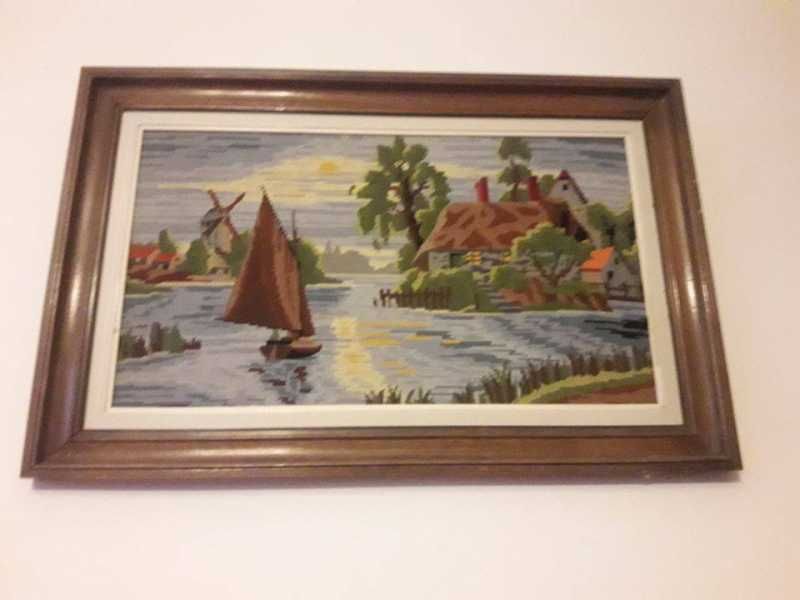 Tablou pictura pe panza cu rama din lemn