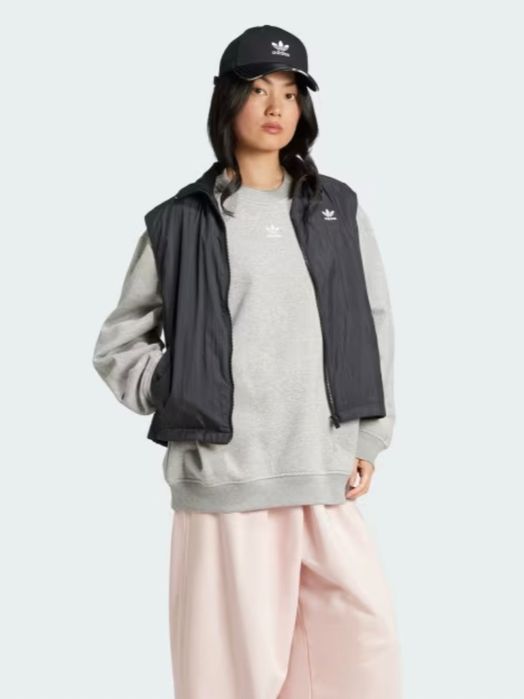 Свитшот свободного кроя Adidas Америка, серый и чёрный