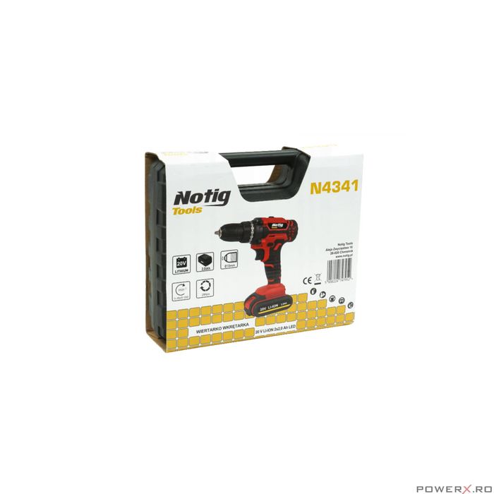 Masina de gaurit, filetanta cu acumulatori led 20V Notig