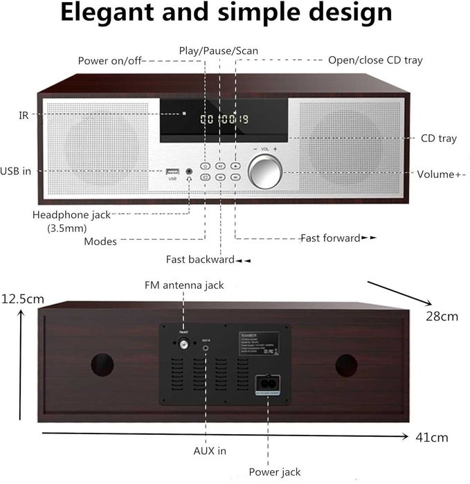 Премиум стерео уредба HANLIM HL-816 CD, FM, Bluetooth/AUX/USB
