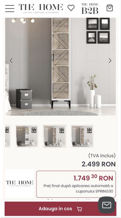 Dulap alb 202 cm Kumsal P The Home Collection