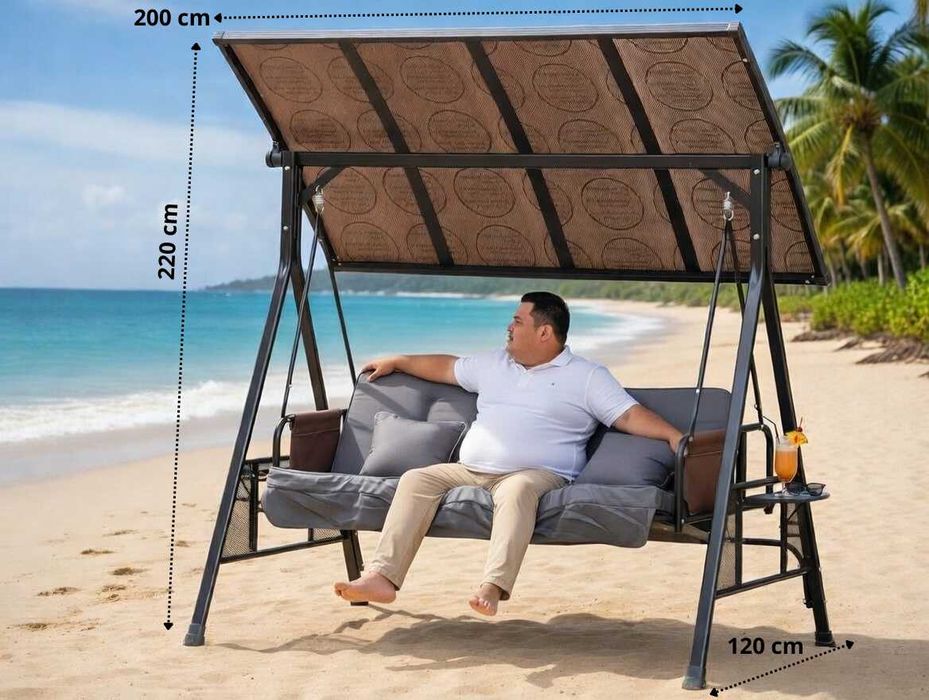 3-местный садовый стул с зонтиком, современный и удобный