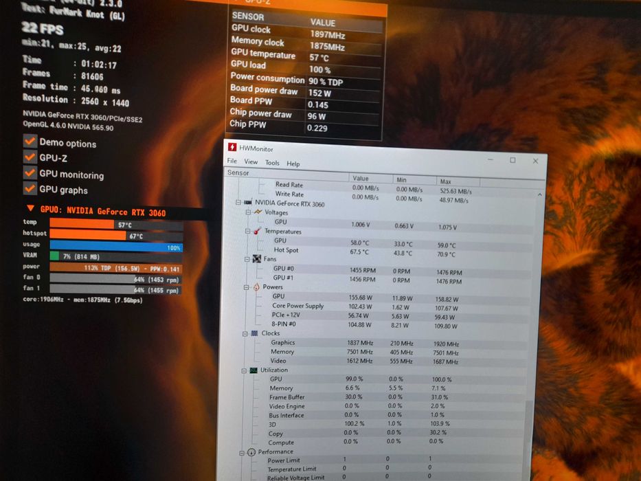 Palit 2060 super 8 GB/Asus tuf 3060 12 GB/