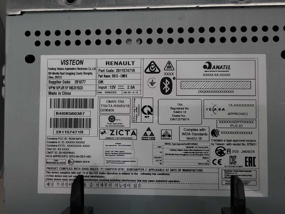 Radio Renault Captur 2, 281157471R, 2021, usb, aux,bluetooth, ca NOUA!