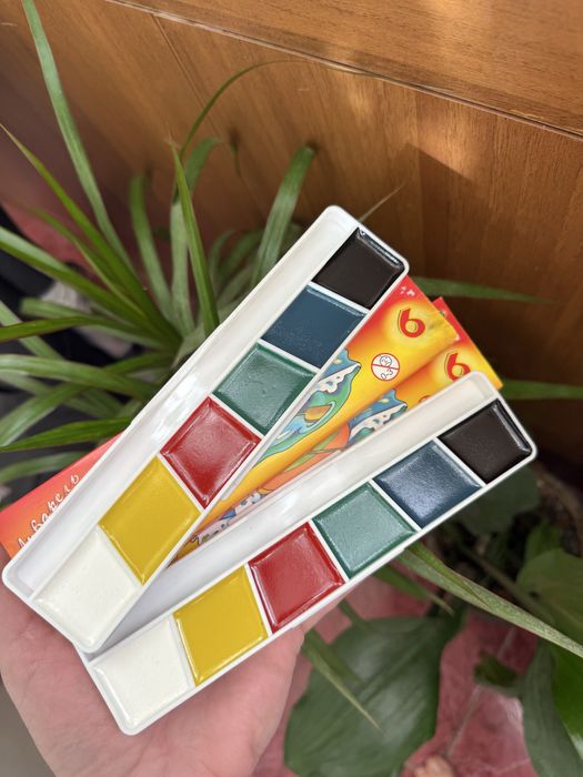 Краски для рисования 6 цветов