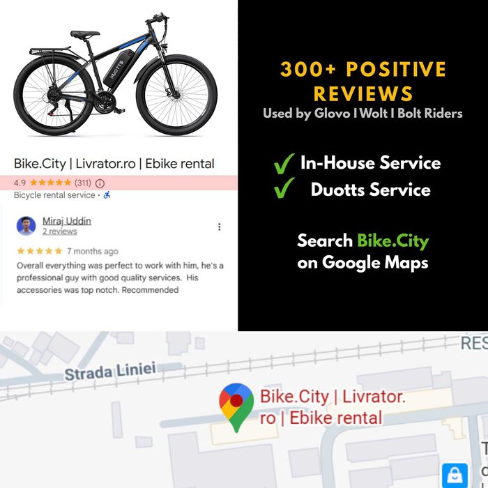DUOTTS E‑bike SERVICE: Motor Battery Controller Hub/Mid‑Drive Brakes Delivery Courier Rider Glovo Tazz Wolt Bolt Food Biciclete Electrice Curier