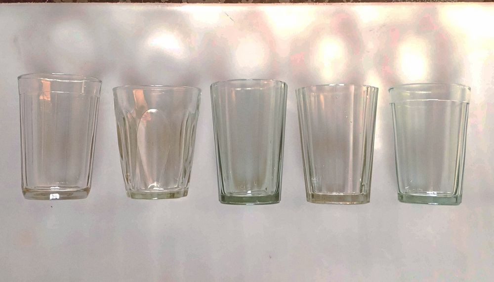 Стаканы гранёные стеклянные. СССР.