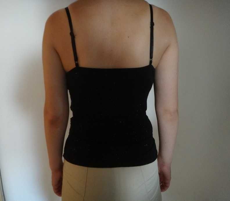 Kenvelo Черен потник на лъскави точки брокатени Кенвело