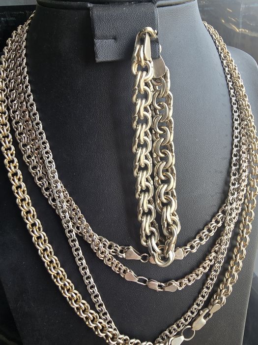 Серебряная цепочка с браслетом