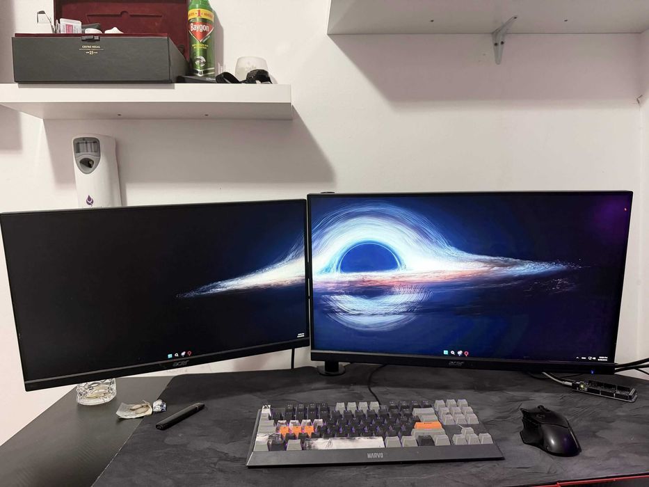 Цял Gaming Setup | Ryzen 7 7800X3D | RTX 4070 SUPER | 32GB DDR5 | 2 монитора