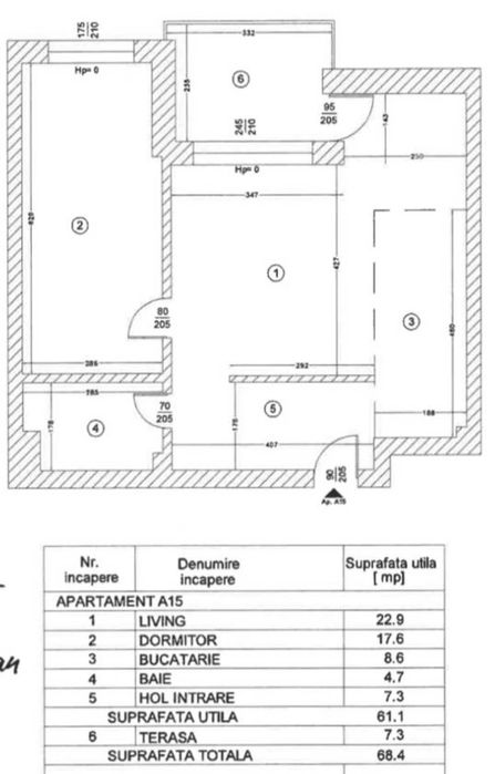 Apartament 2 camere 68.4 Mp , Tunari , 1 Decembrie