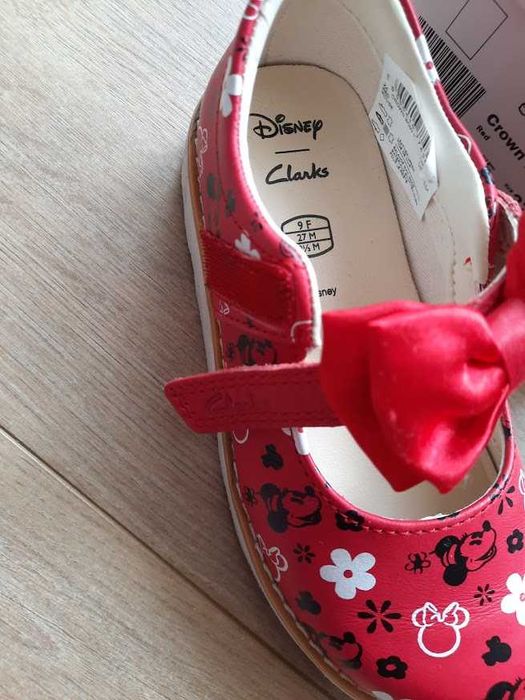 Clarks, Кожени обувки  с панделка, Червен / Черен / Бял, 27 EU