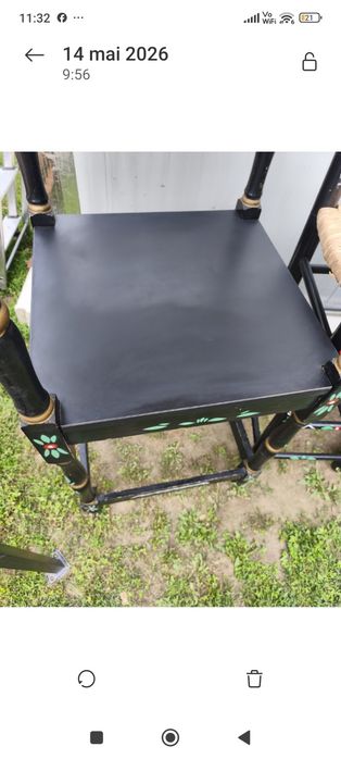 Set bar rustic: masă+ scaun lemn pictate manual