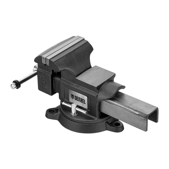 Тиски слесарные поворотные, стальная направляющая с наковальней