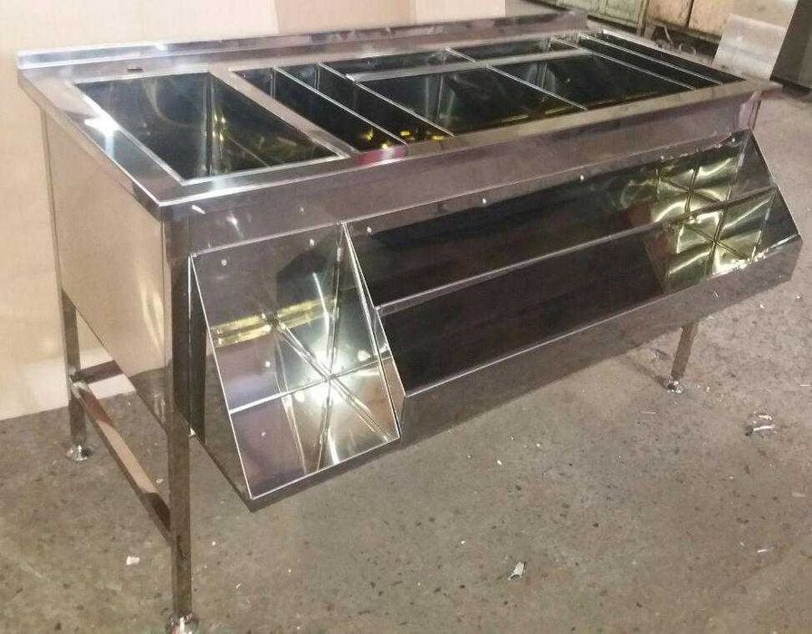 Барная станция нержавеющая сталь 1500х700х850 мм