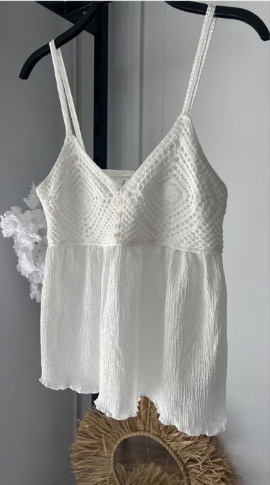 Ленен бял топ Stradivarius sz.S