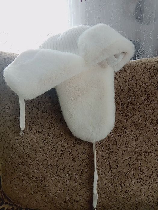 Шапка ушанка, ангорка