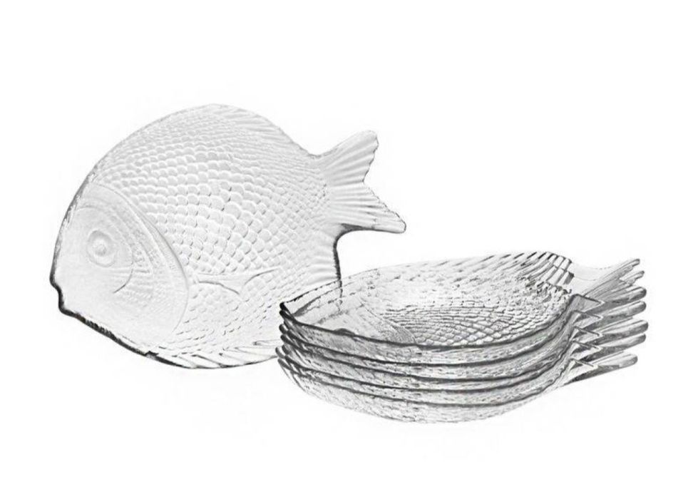 Блюдо-салатник в виде рыбки, набор.