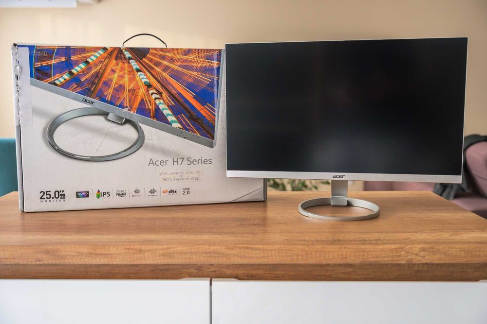 Монитор Acer H257HU | 25" 2K QHD | IPS | Тънки рамки | Premium Design