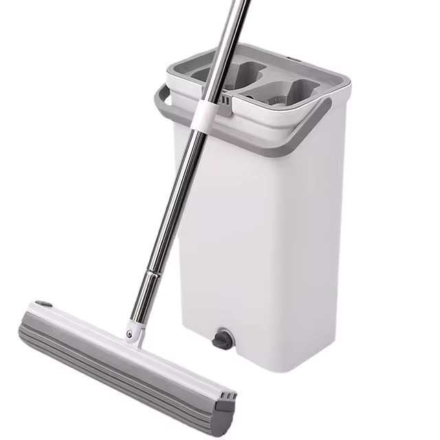 Mop magic cu burete PVA storcator si galeata cu 2 compartimente