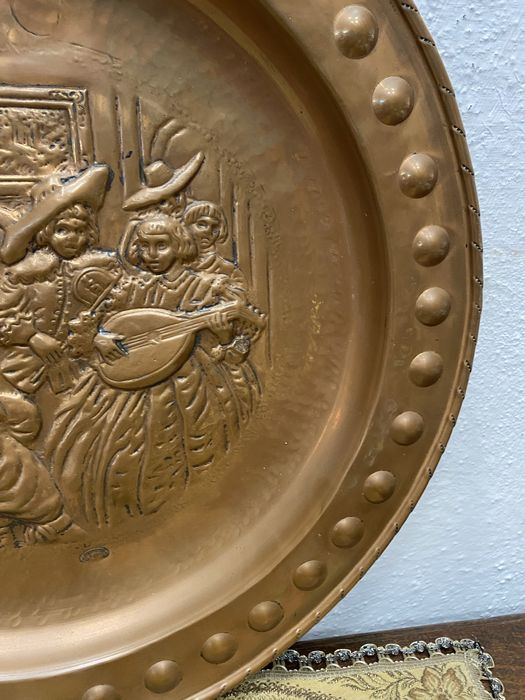 Медно пано колекционерска ръчна украса маркировка 1950 те