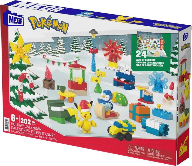 Коледен календар конструктор Покемон MEGA Pokemon 202 части лего адвент календар