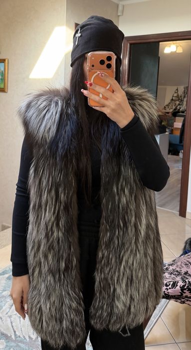 Vesta de blana de vulpe