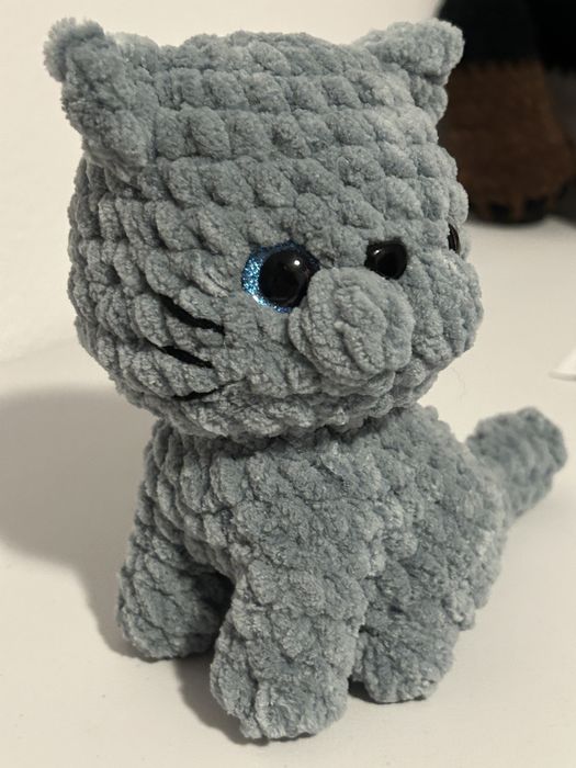 Jucărie Pisică Gri Croșetată Manual