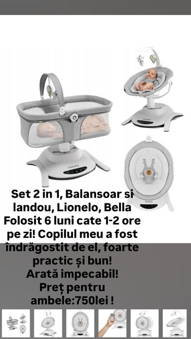 Vând set Bella ! Balansoar electric bebe!