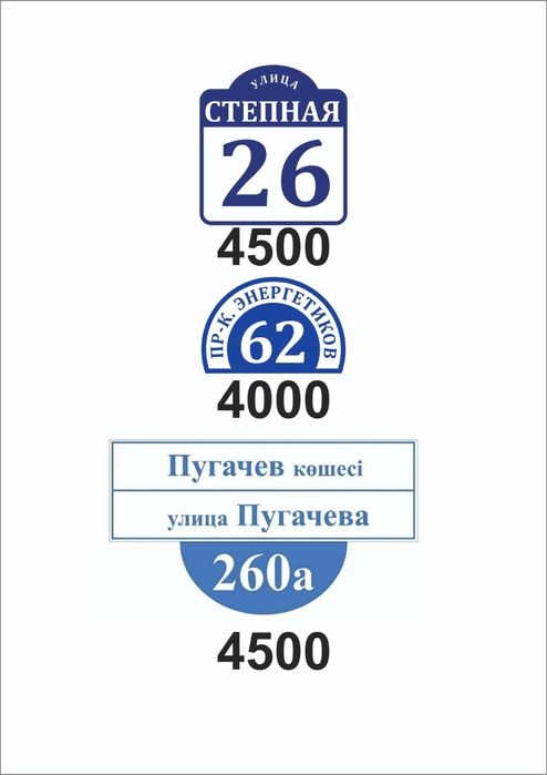 Адресные таблички, изготовление.