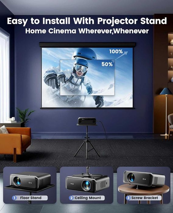Проектор WiMiUS P62 WiFi 6 Full HD 1080P 4K
