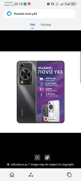 Huawei nova y63 sotiladi