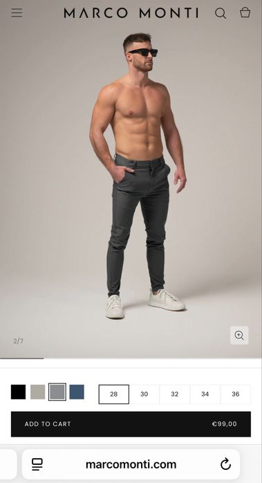 Oferta!Pantaloni slim fit eleganti elastici Marco Monti