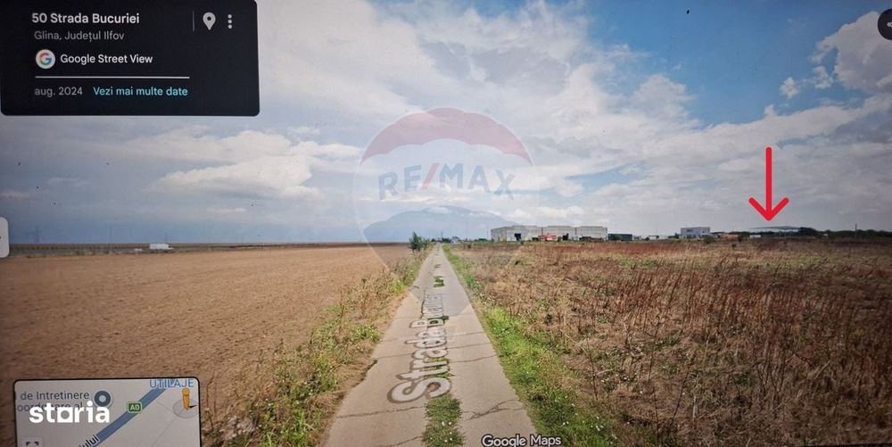 Teren 15.107mp, POT60%+Hală industrială | Glina | acces rapid A0