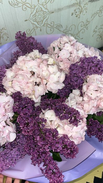 букет гортензия, сирень……