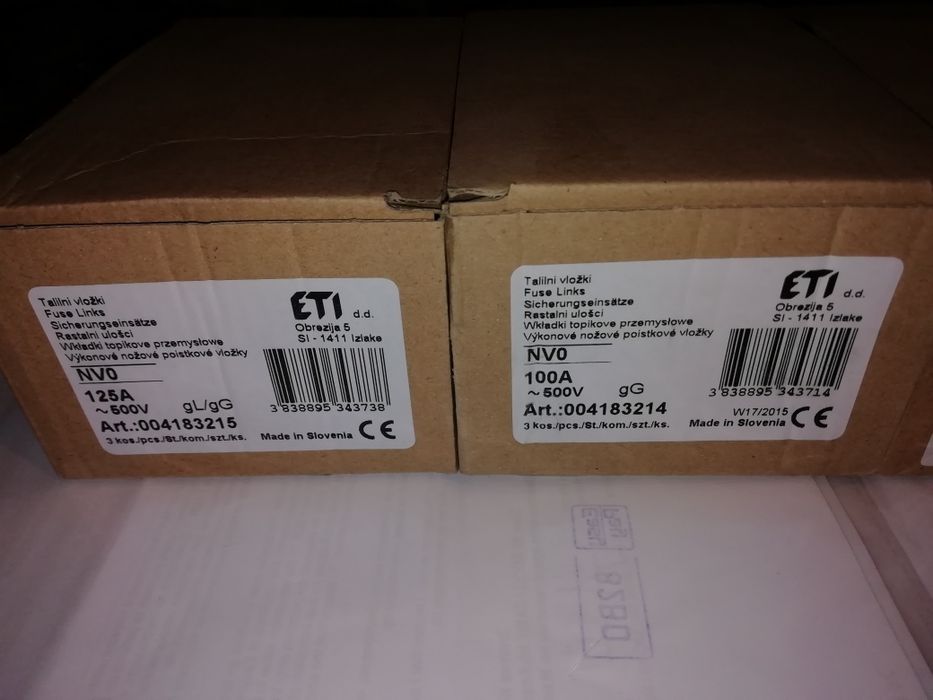 Високомощни предпазители ETI - 63, 80, 100 и 125А