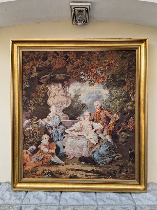 Уникален голям антикварен холандски гоблен