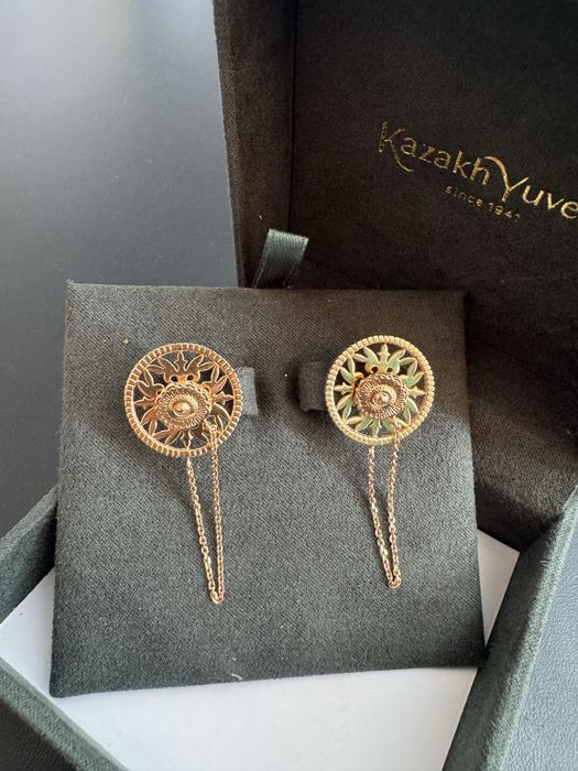 Серьги золотые 585 Казахювелир