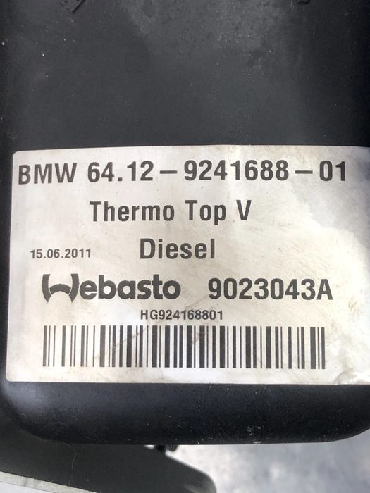 Webasto BMW X5 E70 LCI 2012 cod 9023043A originala second hand