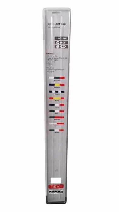 Светеща лента LED Бяло, Зелено, Червено 90 см флаг - T670 12/24V