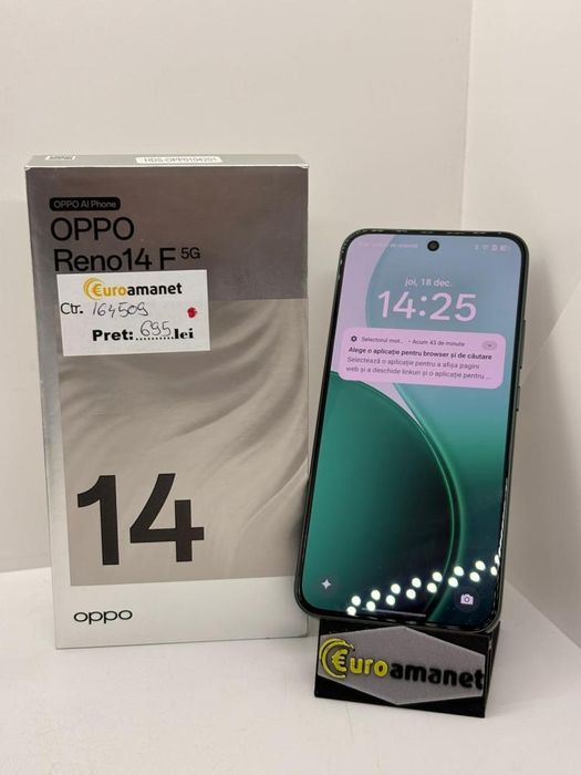 Telefon mobil OPPO Reno14 F, Dual SIM, 8GB RAM, 256GB, 5G, -A-
