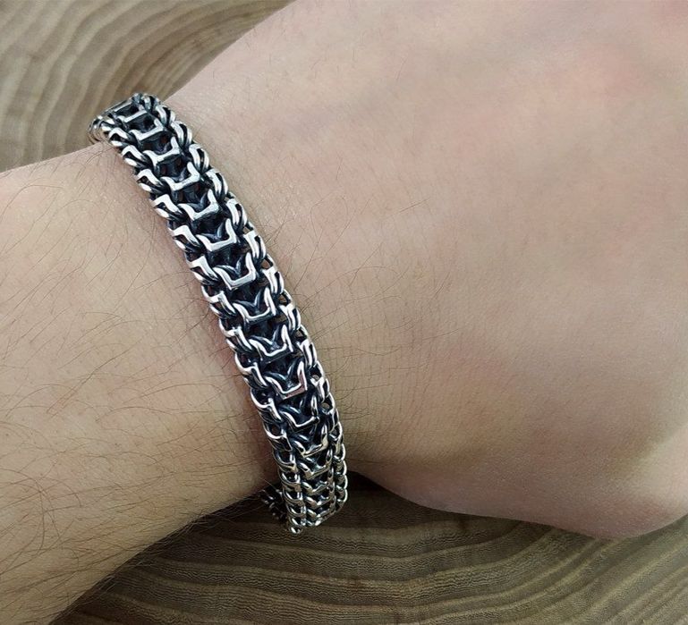 Браслет Панцирьный, серебро 925пр.