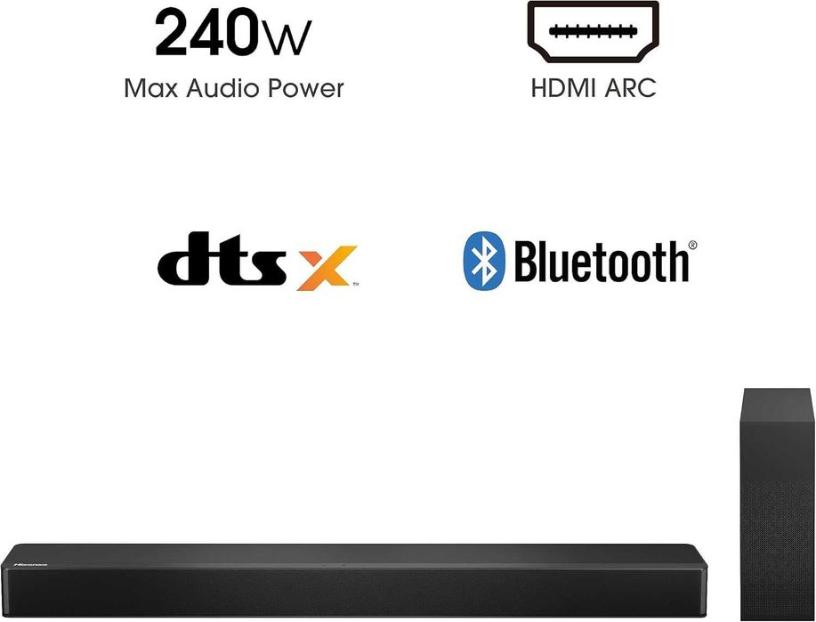 Саундбар Hisense HS2100, 2.1, 240W, Dolby Audio, DTS