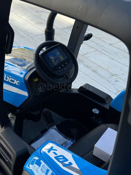 Детский Синий Трактор 24V с прицепом EVA колеса пульт Bluetooth mp4